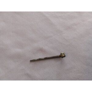 Vintage Silver Tone Flower Hair Bobby Pin With Crystal Rhinestone Accent